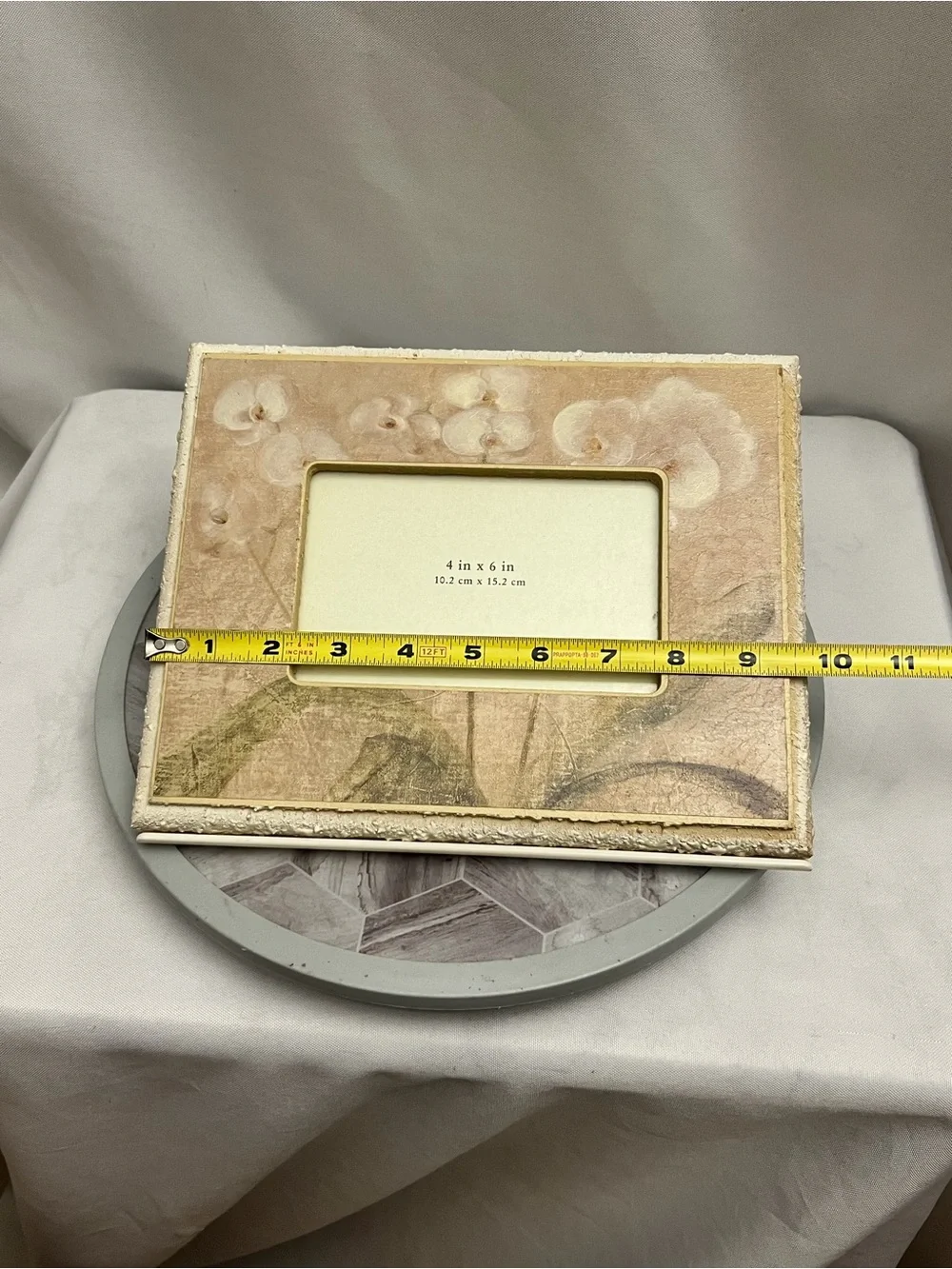 Pier 1 Imports Floral Orchid 4x6 Picture Frame Shabby Chic Cottagecore